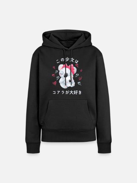 Koala Liebe Mama Koala Bär - Frauen Premium Bio Hoodie - Schwarz