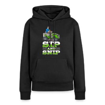 Rasenmähen Rasenmäher Gärtner Gartenarbeit - Frauen Premium Bio Hoodie - Schwarz - Vorne - Julia (174cm)