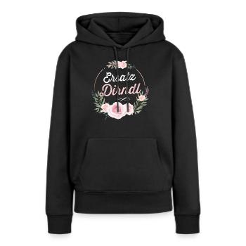 Ersatz Dirndl Shirt Trachten Damen Trachtenshirt - Frauen Premium Bio Hoodie - Schwarz - Vorne - Julia (174cm)