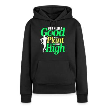 Saut à la perche Saut à la perche - Sweat à capuche Premium bio Femme - noir - Devant - Julia (174cm)
