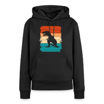 T Rex - Sweat à capuche Premium bio Femme - noir - Devant - Julia (174cm)