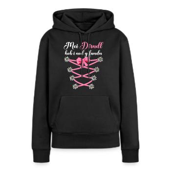 Trachten T-Shirt Damen Trachtenshirt Dirndl Shirt - Frauen Premium Bio Hoodie - Schwarz - Vorne - Julia (174cm)