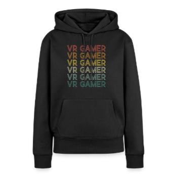 Cadeau VR de réalité virtuelle - Sweat à capuche Premium bio Femme - noir - Devant - Julia (174cm)