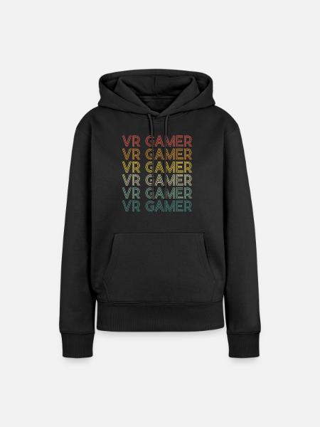 Virtual Reality VR Geschenk - Frauen Premium Bio Hoodie - Schwarz