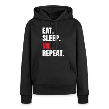 Cadeau VR de réalité virtuelle - Sweat à capuche Premium bio Femme - noir - Devant - Julia (174cm)