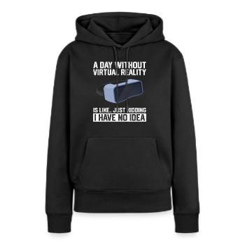 Virtual Reality VR Geschenk - Frauen Premium Bio Hoodie - Schwarz - Vorne - Julia (174cm)