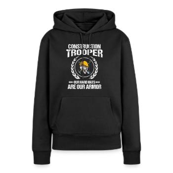 Bauarbeiter Construction Trooper Baumeister Bau - Frauen Premium Bio Hoodie - Schwarz - Vorne - Julia (174cm)