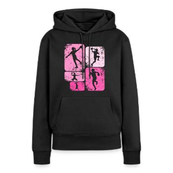 Handballeur handballeur - Sweat à capuche Premium bio Femme - noir - Devant - Julia (174cm)