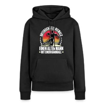 Handball Handballer - Frauen Premium Bio Hoodie - Schwarz - Vorne - Julia (174cm)