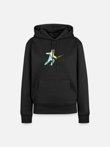 Fechten Retro - Frauen Premium Bio Hoodie - Schwarz