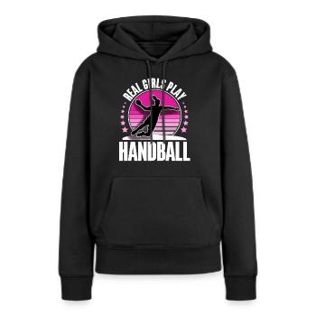 Handballeur Handballeur - Sweat à capuche Premium bio Femme - noir - Devant - Julia (174cm)