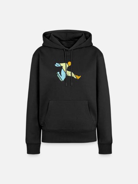 Parkour Retro - Frauen Premium Bio Hoodie - Schwarz