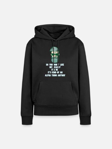 Bart Vollbart - Frauen Premium Bio Hoodie - Schwarz
