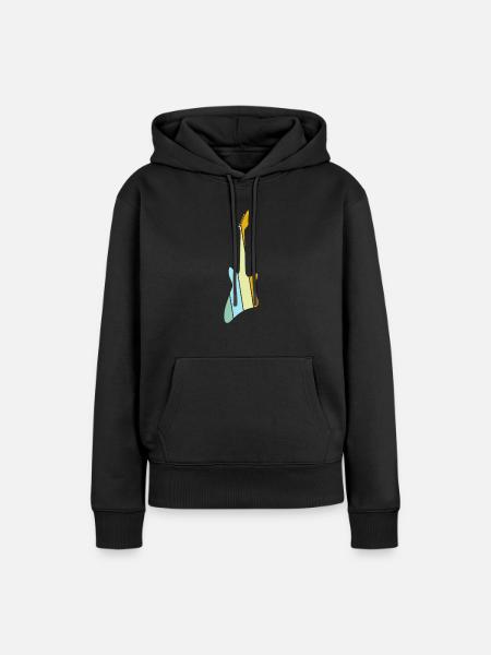 E Gitarre Retro - Frauen Premium Bio Hoodie - Schwarz