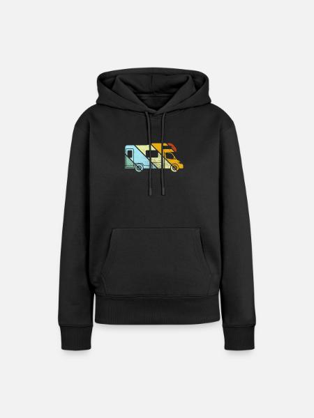 Wohnmobil Retro - Frauen Premium Bio Hoodie - Schwarz