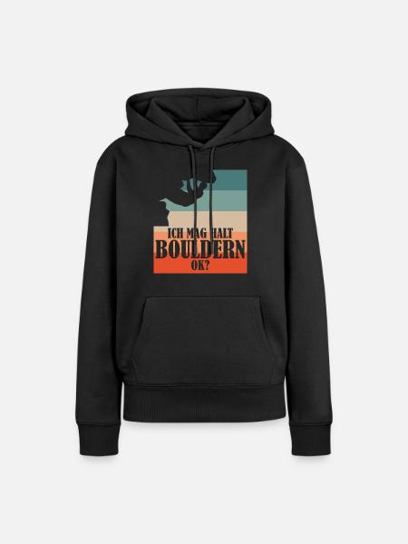 Bouldern Kletterer Klettern - Frauen Premium Bio Hoodie - Schwarz