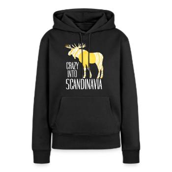Scandinavie Viking Elk - Sweat à capuche Premium bio Femme - noir - Devant - Julia (174cm)