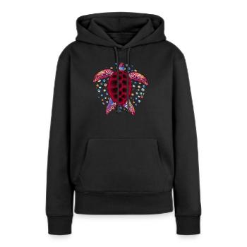Tortue de mer Tortue cadeau d’animaux de mer - Sweat à capuche Premium bio Femme - noir - Devant - Julia (174cm)