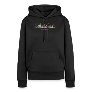 Amsterdam Skyline Amsterdam - Sweat à capuche Premium bio Femme - noir - Devant - Julia (174cm)