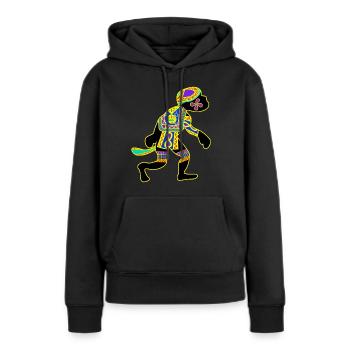 Affe mit Mustern Affen - Frauen Premium Bio Hoodie - Schwarz - Vorne - Julia (174cm)