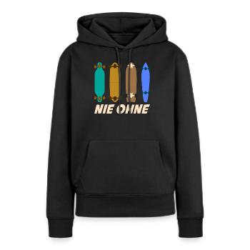Longboard Longboarding Longboarder - Frauen Premium Bio Hoodie - Schwarz - Vorne - Julia (174cm)