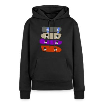 Longboard Skateboard Longboarder - Sweat à capuche Premium bio Femme - noir - Devant - Julia (174cm)