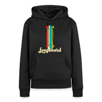 Longboard Longboarding Retro Longboarder - Frauen Premium Bio Hoodie - Schwarz - Vorne - Julia (174cm)