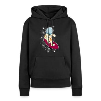 Longboarder Astronaute Longboard - Sweat à capuche Premium bio Femme - noir - Devant - Julia (174cm)