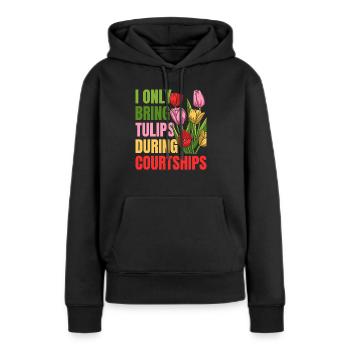 Tulipes Tulipes - Sweat à capuche Premium bio Femme - noir - Devant - Julia (174cm)