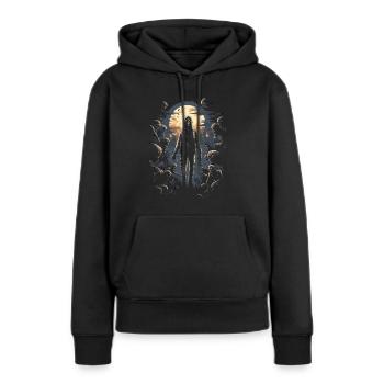 Horreur Halloween: Zombie devant une horde de morts-vivants - Sweat à capuche Premium bio Femme - noir - Devant - Julia (174cm)