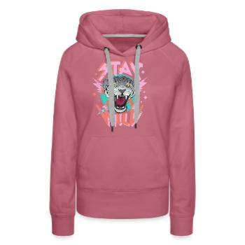 Stay Wild Wildkatze - Frauen Premium Bio Hoodie - Malve - Vorne - Isabella (175cm)
