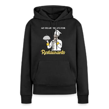 Restaurant Chef bonne nourriture - Sweat à capuche Premium bio Femme - noir - Devant - Julia (174cm)