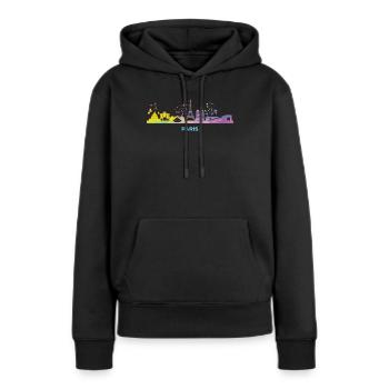 Pariser Skyline Paris - Frauen Premium Bio Hoodie - Schwarz - Vorne - Julia (174cm)