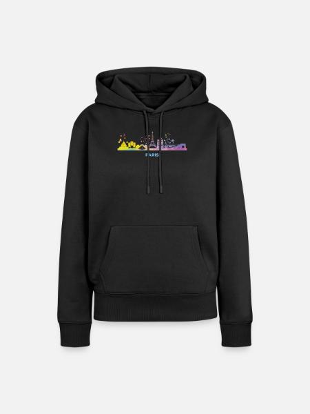 Pariser Skyline Paris - Frauen Premium Bio Hoodie - Schwarz