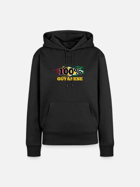 Guyana - Frauen Premium Bio Hoodie - Schwarz
