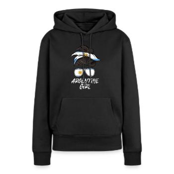 Argentinien - Frauen Premium Bio Hoodie - Schwarz - Vorne - Julia (174cm)