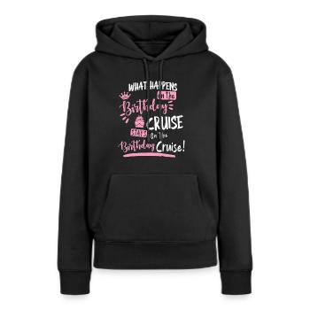 Nouveauté Ma croisière d’anniversaire Croisière amusante, Pour les femmes - Sweat à capuche Premium bio Femme - noir - Devant - Julia (174cm)