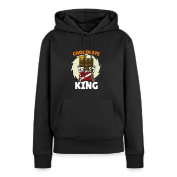 Schokolade - Frauen Premium Bio Hoodie - Schwarz - Vorne - Julia (174cm)
