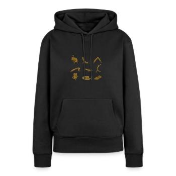 Schokolade - Frauen Premium Bio Hoodie - Schwarz - Vorne - Julia (174cm)