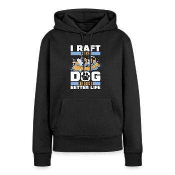 rafting - Sweat à capuche Premium bio Femme - noir - Devant - Julia (174cm)