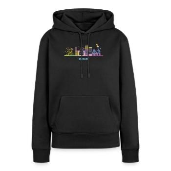 Dublin Skyline Dublin - Sweat à capuche Premium bio Femme - noir - Devant - Julia (174cm)