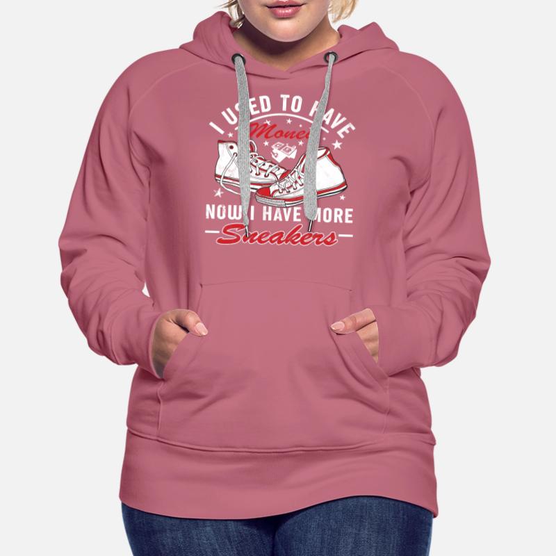 Collectionneur de baskets « J’avais de l’argent » Sweat à capuche Premium bio Femme