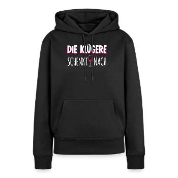 Wein Rotwein Weißwein Weinliebhaber - Frauen Premium Bio Hoodie - Schwarz - Vorne - Julia (174cm)