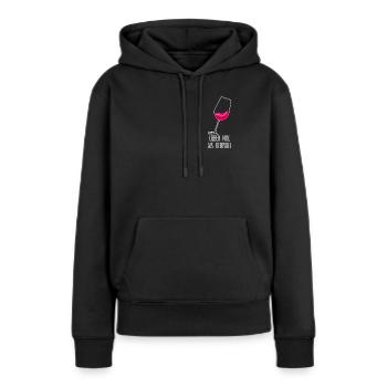 Rotwein Party Wein Weißwein - Frauen Premium Bio Hoodie - Schwarz - Vorne - Julia (174cm)