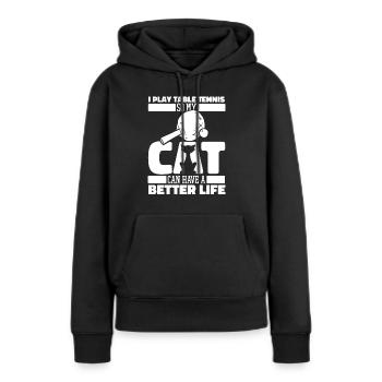 Tischtennis Pingpong - Frauen Premium Bio Hoodie - Schwarz - Vorne - Julia (174cm)