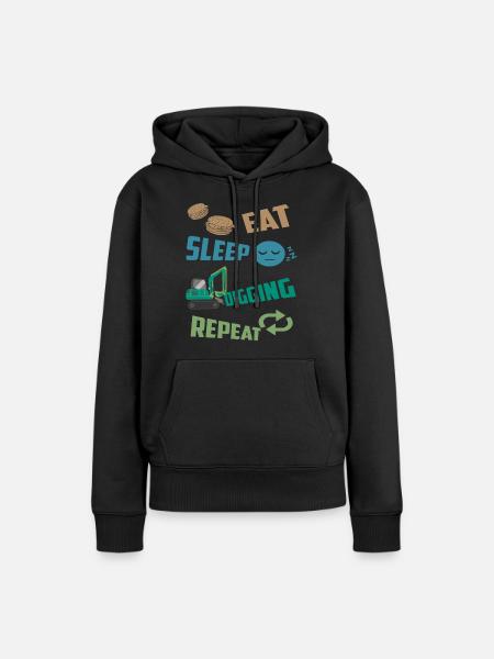 Baggerfahrer - Frauen Premium Bio Hoodie - Schwarz