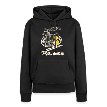 Ramen aux œufs et nouilles soupe de nouilles - Sweat à capuche Premium bio Femme - noir - Devant - Julia (174cm)