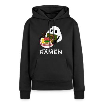 Nouilles ramen et soupe de nouilles de riz - Sweat à capuche Premium bio Femme - noir - Devant - Julia (174cm)
