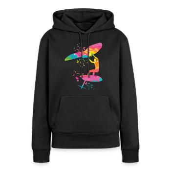 Wing Foil Wingsurfing Mann Foil Wing - Frauen Premium Bio Hoodie - Schwarz - Vorne - Julia (174cm)