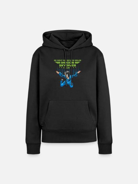 Indoor Skydiving Cool Indoor Fallschirmspringen - Frauen Premium Bio Hoodie - Schwarz